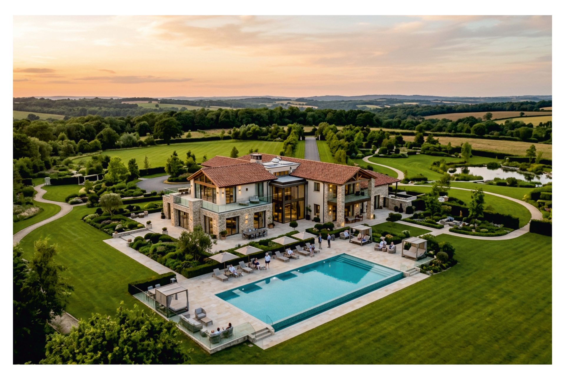 A detached estate residence with private pool and lawns at Lincoln Hills
