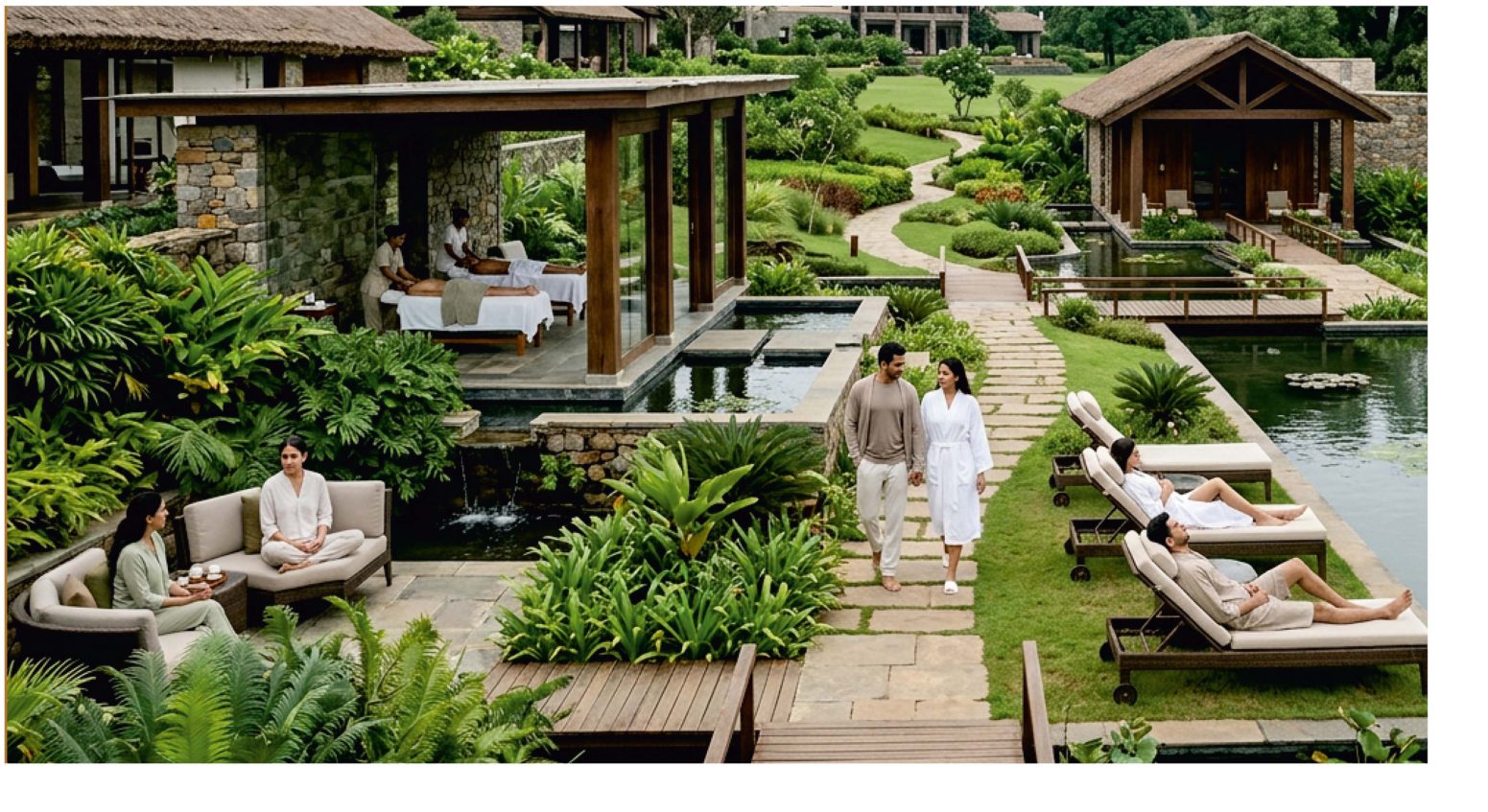 The medi-spa and healing gardens of the Lincoln Hills wellness pavilion